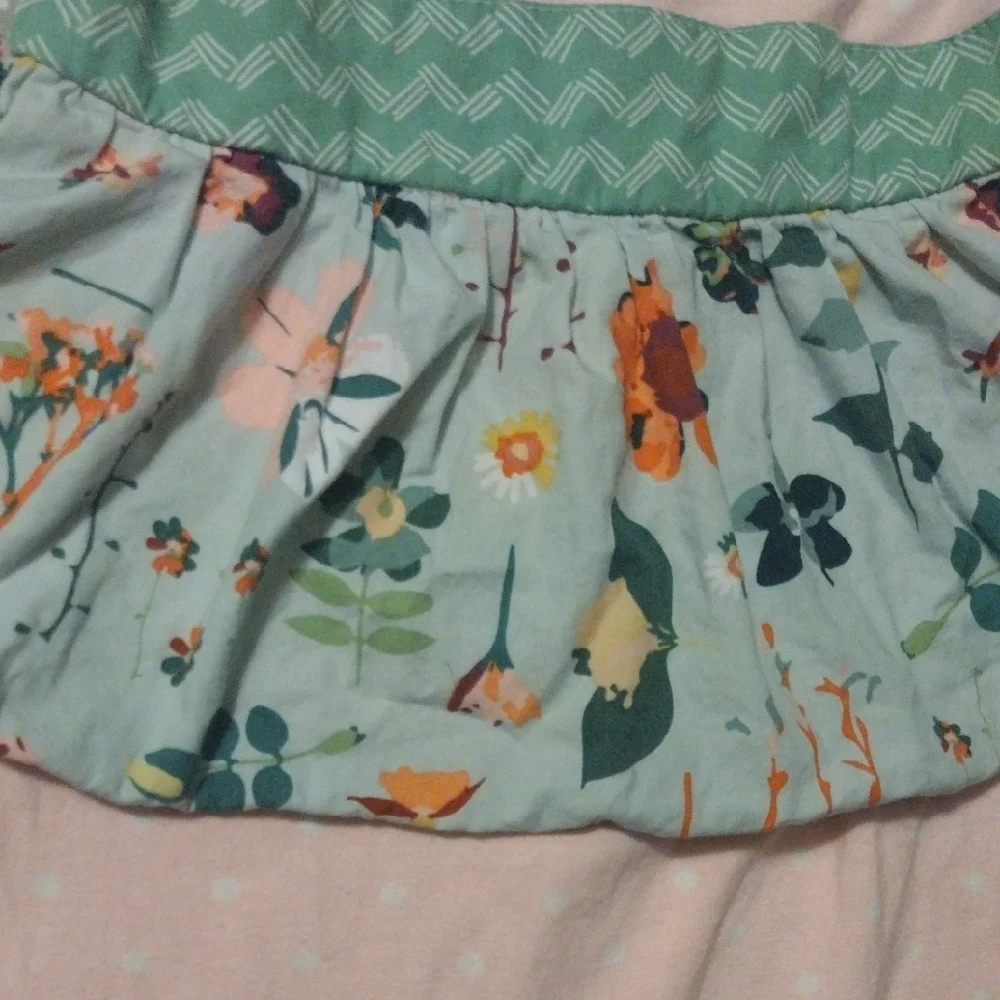 Floral Ruffle Kids Romper in Pink and Green - Picture 4 of 11